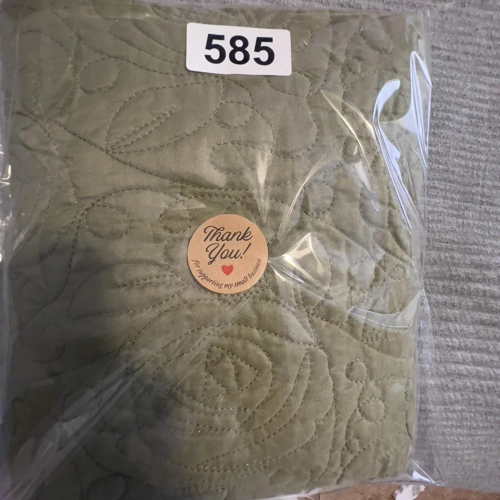 MarCielo Quilted Pillow Sham Queen Green Rose Floral Cotton Fill Polyester Cover